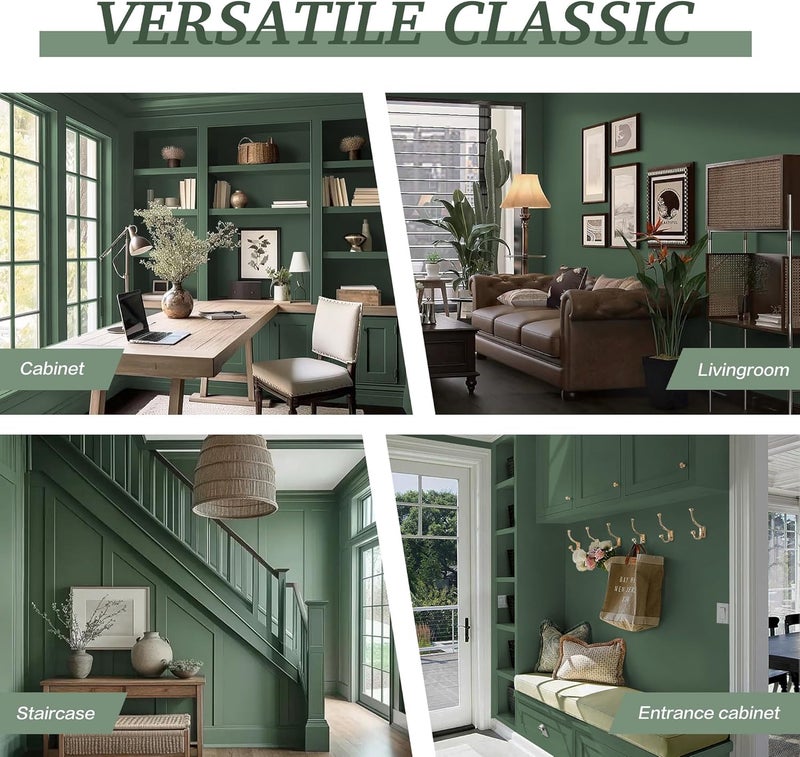 Dimoon 17.7''x385'' Peel and Stick Wallpaper Green Contact Paper for New Environmentally Friendly Materials Thickening Upgrade Embossed Renter Friendly Wall Paper Modern Vinyl Wrap Countertop Bedroom - Image 5